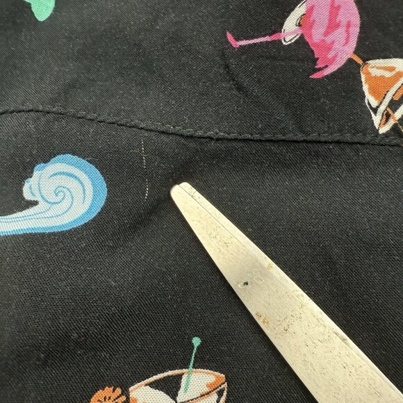 KS Island Mens 2XL Tall Black Short Sleeve Hawaiian Shirt Flamingo Martini - Picture 6 of 8